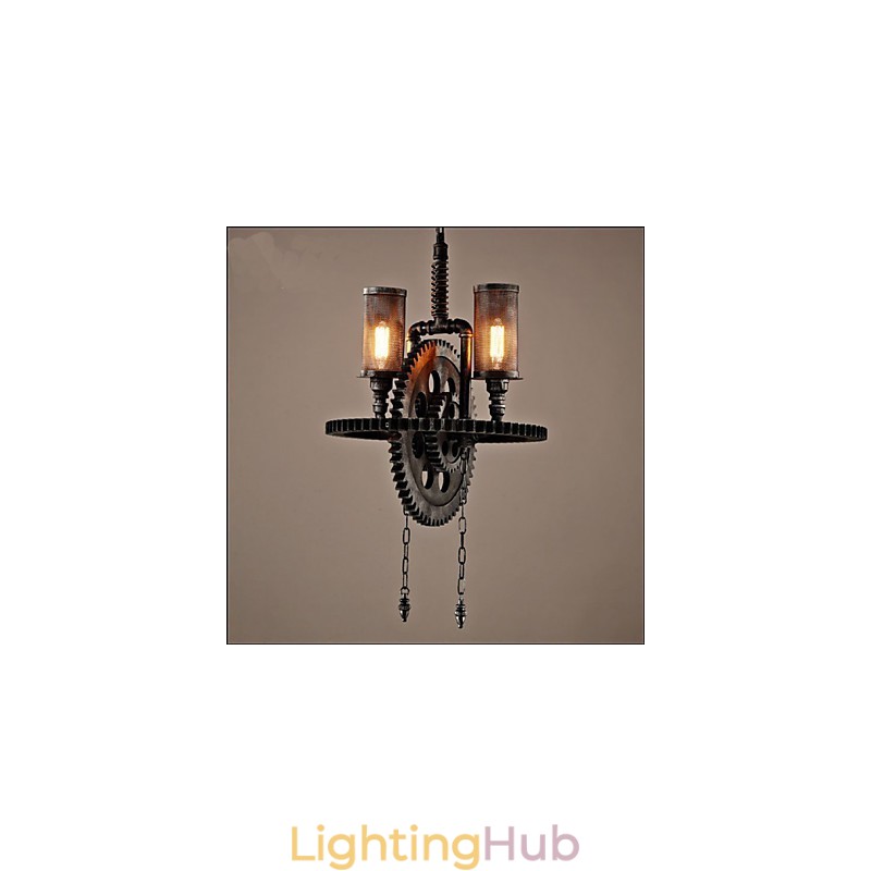Industrial Wind Cafe Personalized Studio Gear Double Head Pendant