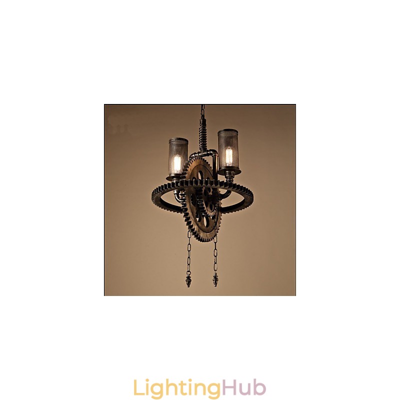 Industrial Wind Cafe Personalized Studio Gear Double Head Pendant