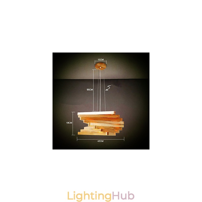 1Traditional Classic Country Mini Style Painting Wood Bamboo Pendant Light