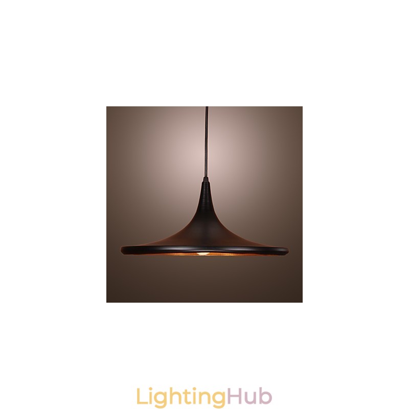 Comtemporary Aluminum Pendant Light with Black Shade