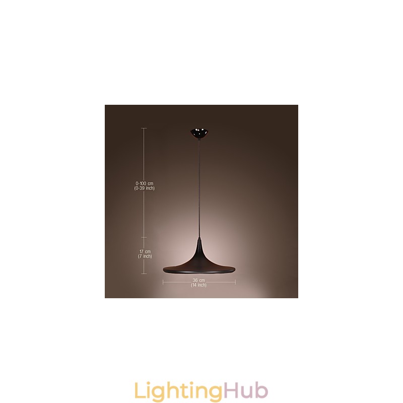 Comtemporary Aluminum Pendant Light with Black Shade