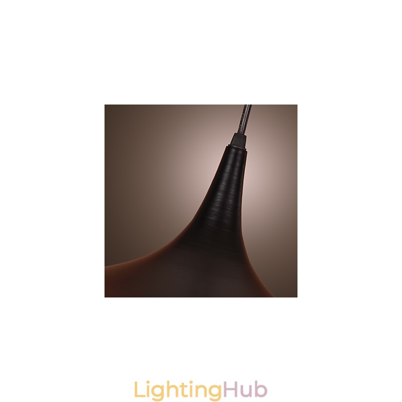 Comtemporary Aluminum Pendant Light with Black Shade