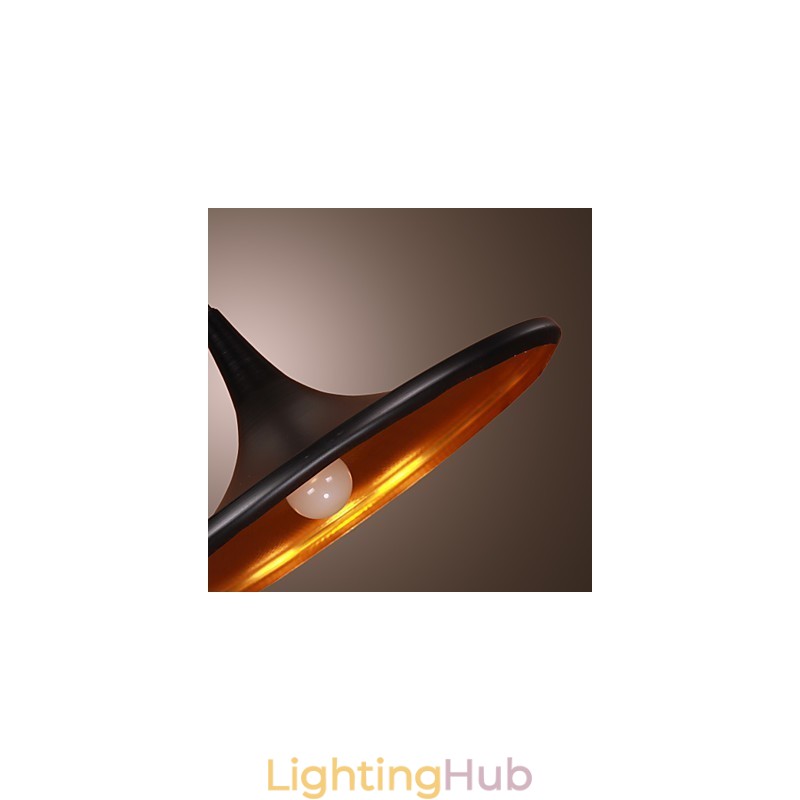 Comtemporary Aluminum Pendant Light with Black Shade