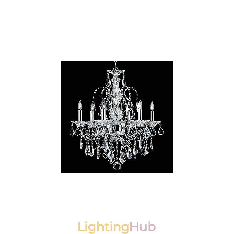 Traditional Classic Crystal Chrome Metal Chandelier