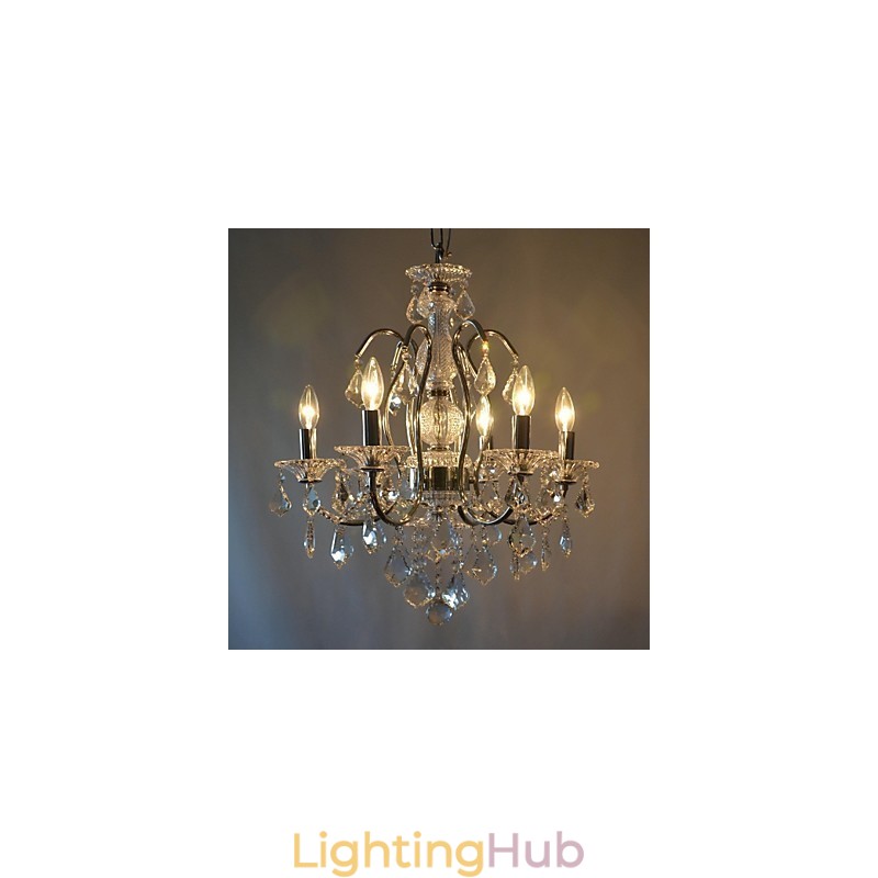 Traditional Classic Crystal Chrome Metal Chandelier