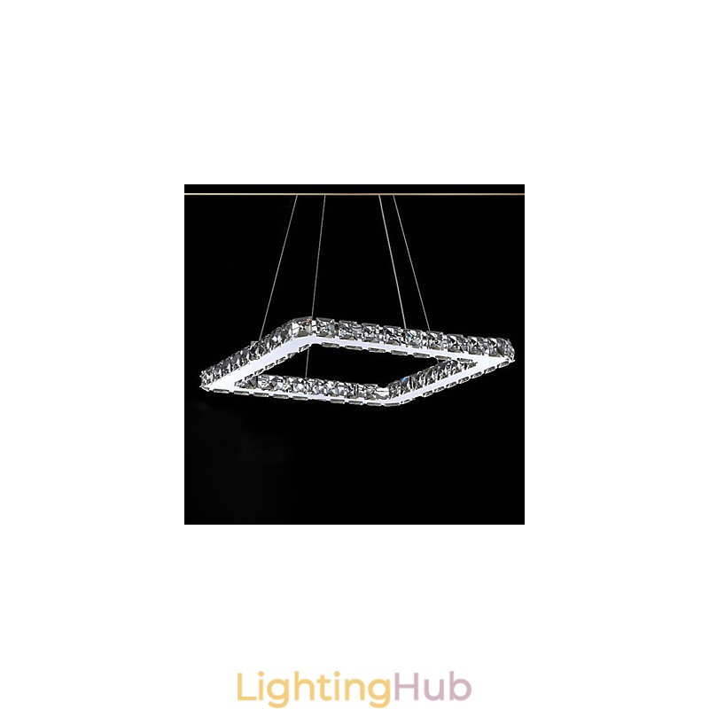 Modern Contemporary Crystal Electroplated Metal Chandelier