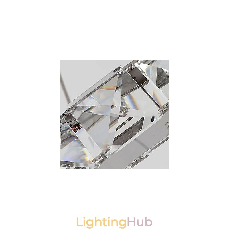 Modern Contemporary Crystal Electroplated Metal Chandelier