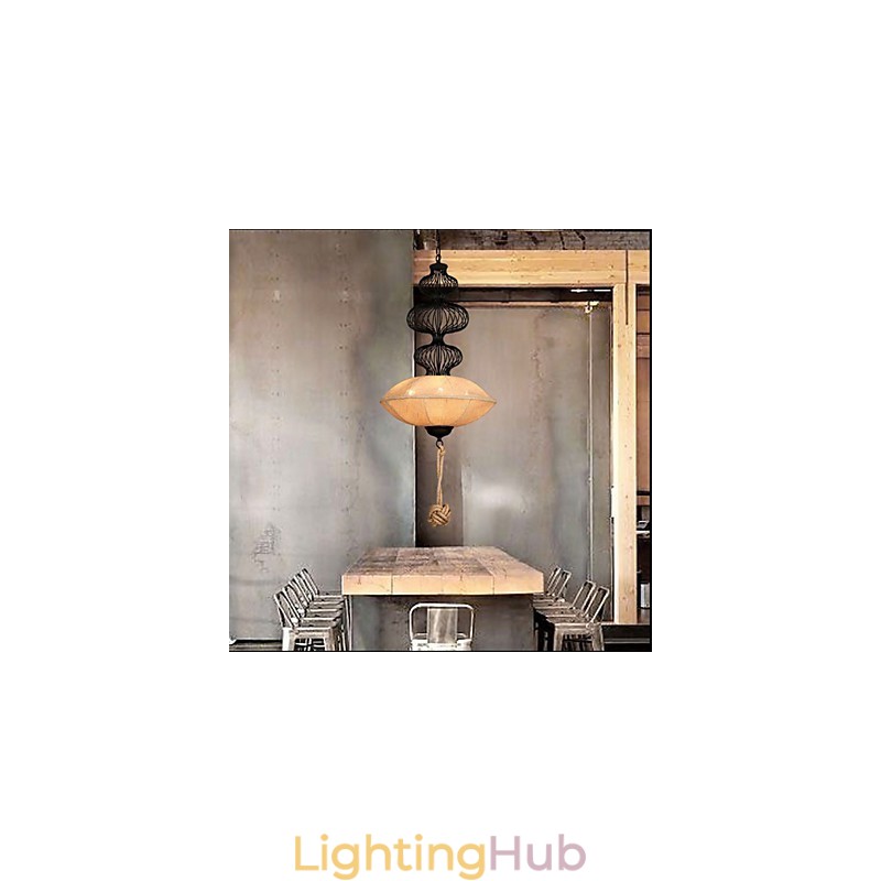 Nordic Retro Industrial Hemp Creative Birdcage Lamps
