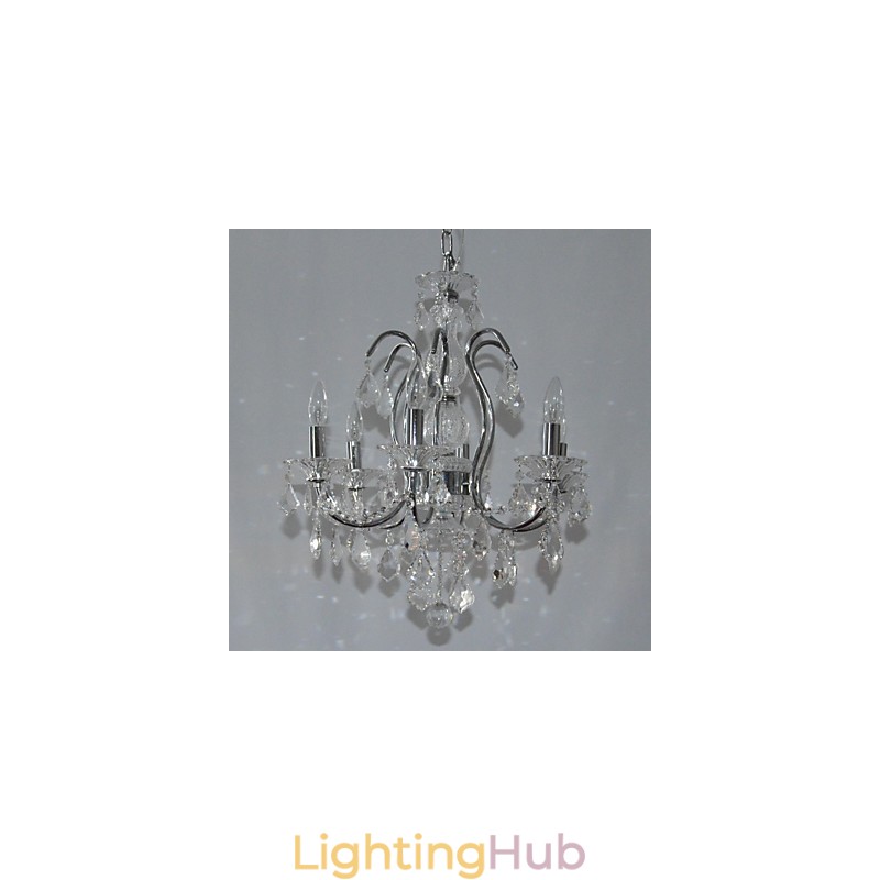 Traditional Classic Crystal Chrome Metal Chandelier
