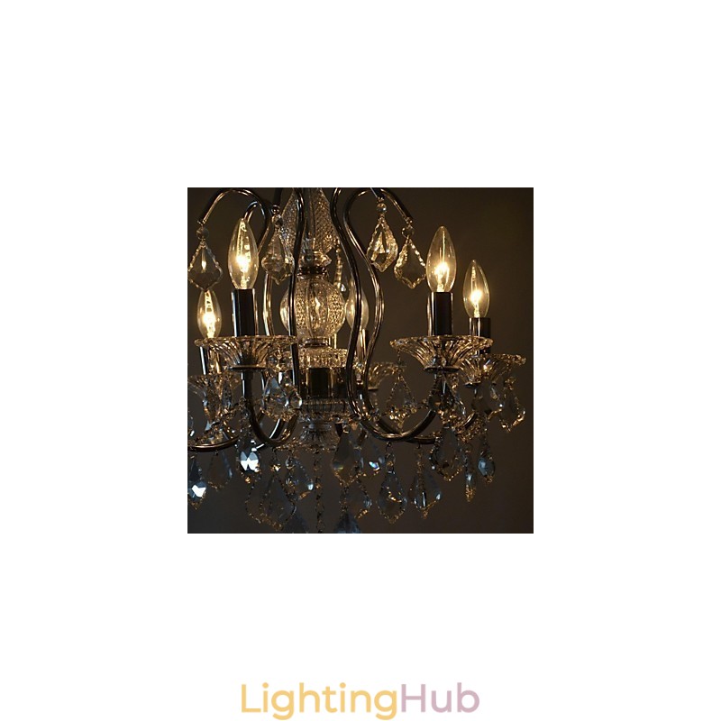 Traditional Classic Crystal Chrome Metal Chandelier