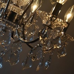 Traditional Classic Crystal Chrome Metal Chandelier