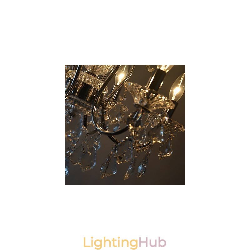 Traditional Classic Crystal Chrome Metal Chandelier