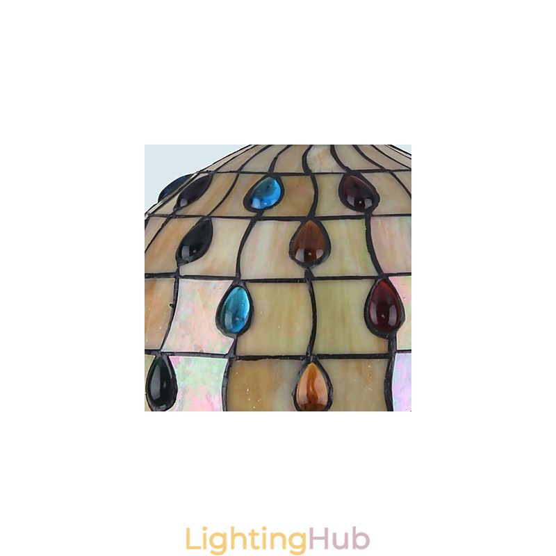 European Rural Creative Arts Stained Glass Chandelier Restoring Ancient Ways Lamp Light