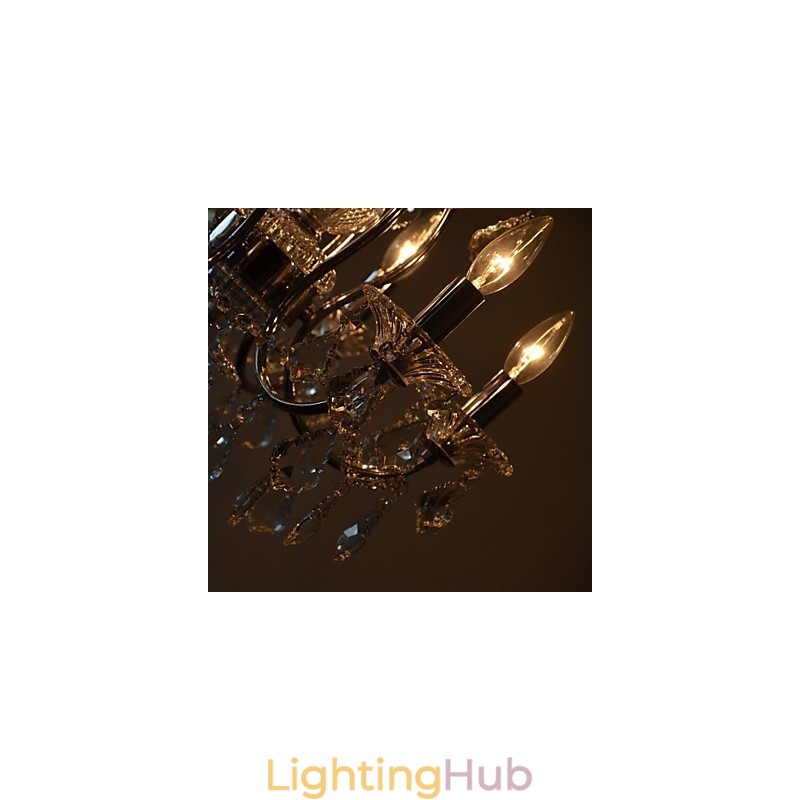 Traditional Classic Crystal Chrome Metal Chandelier