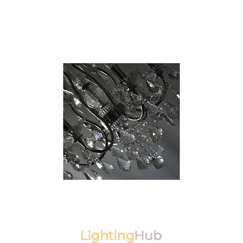 Traditional Classic Crystal Chrome Metal Chandelier