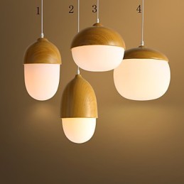 Nordic Contracted Mushroom Creative Nuts Single Head Glass Chandelier Lamp Light