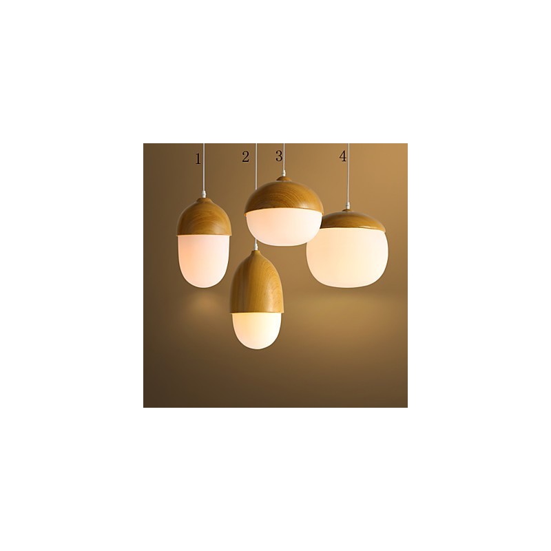 Nordic Contracted Mushroom Creative Nuts Single Head Glass Chandelier Lamp Light