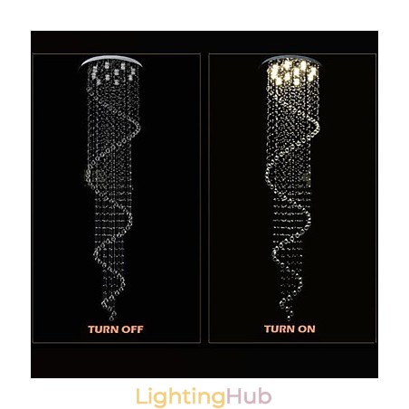 Modern Crystal Pendant Light Chandelier Lighting Lamps Fixtures with Single Spiral D70CM H250CM Modern Crystal Pendant Light Chandelier Lighting Lamps Fixtures with Single Spiral D70CM H250CM