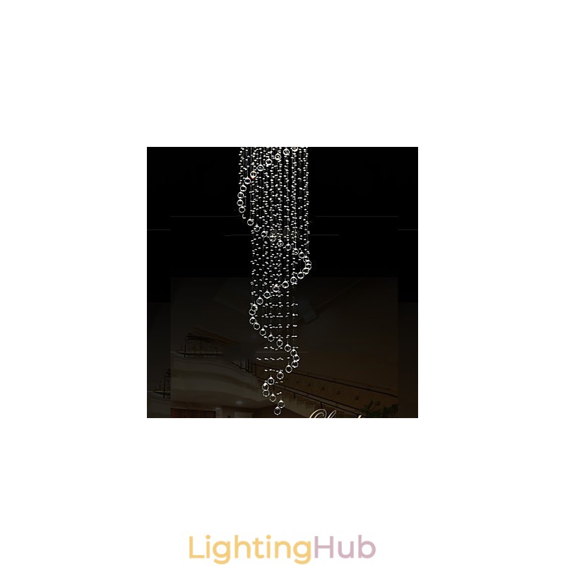 Modern Crystal Pendant Light Chandelier Lighting Lamps Fixtures with Single Spiral D70CM H250CM