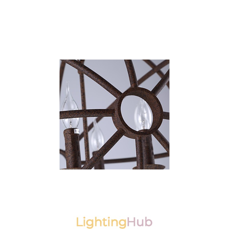 Sitting Lights Nordic Country Wrought Iron American Retro Candle Chandelier The Black Chandelier
