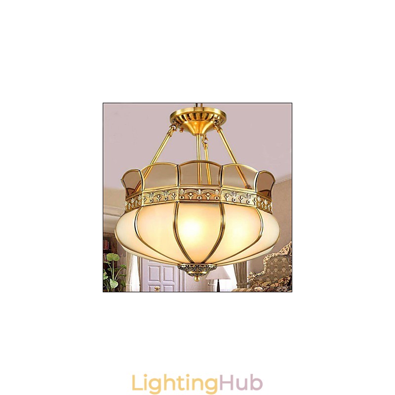The Classical Copper Semi Ceiling lamp Copper Porch