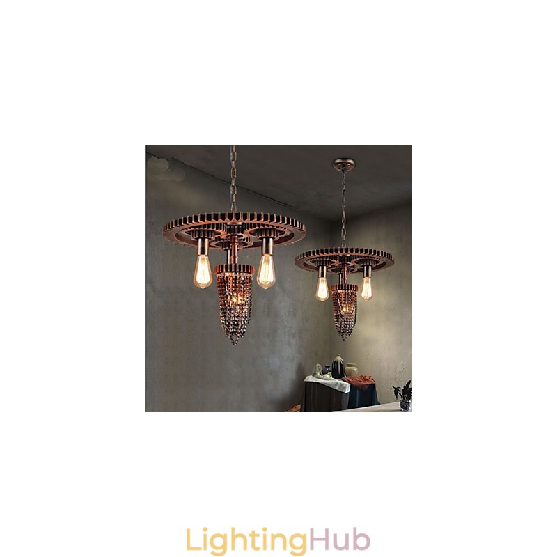 Industrial Wind Cafe Studio Gear Three Head Lamp
