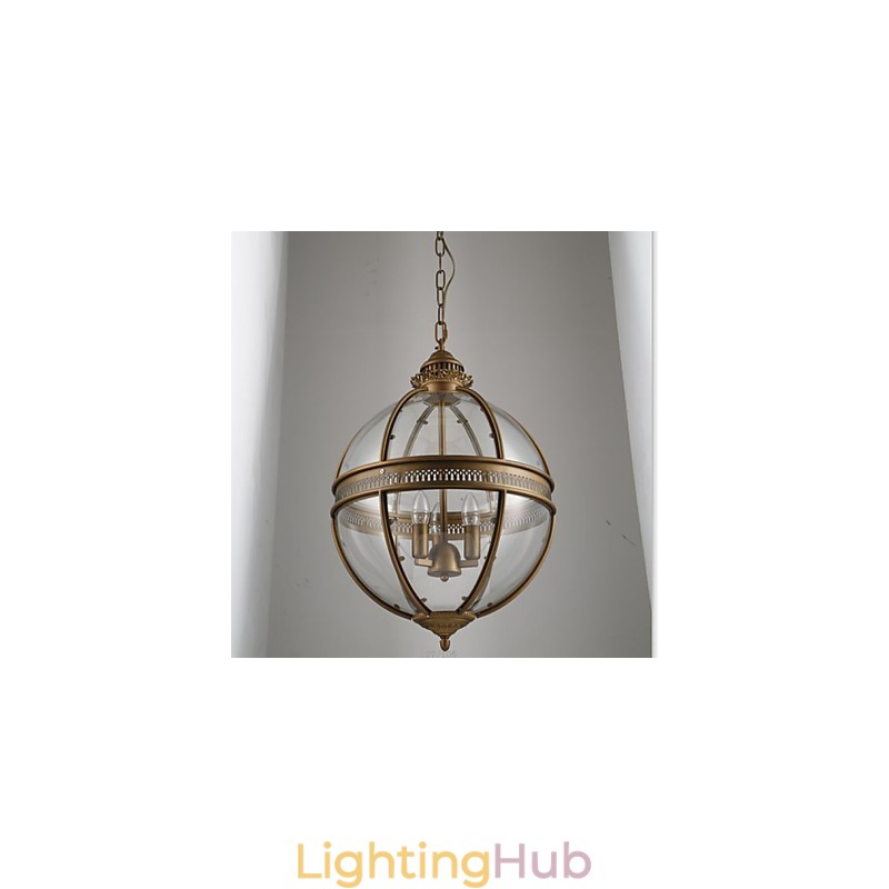 Iron Bronze Chandelier Lamp Glass
