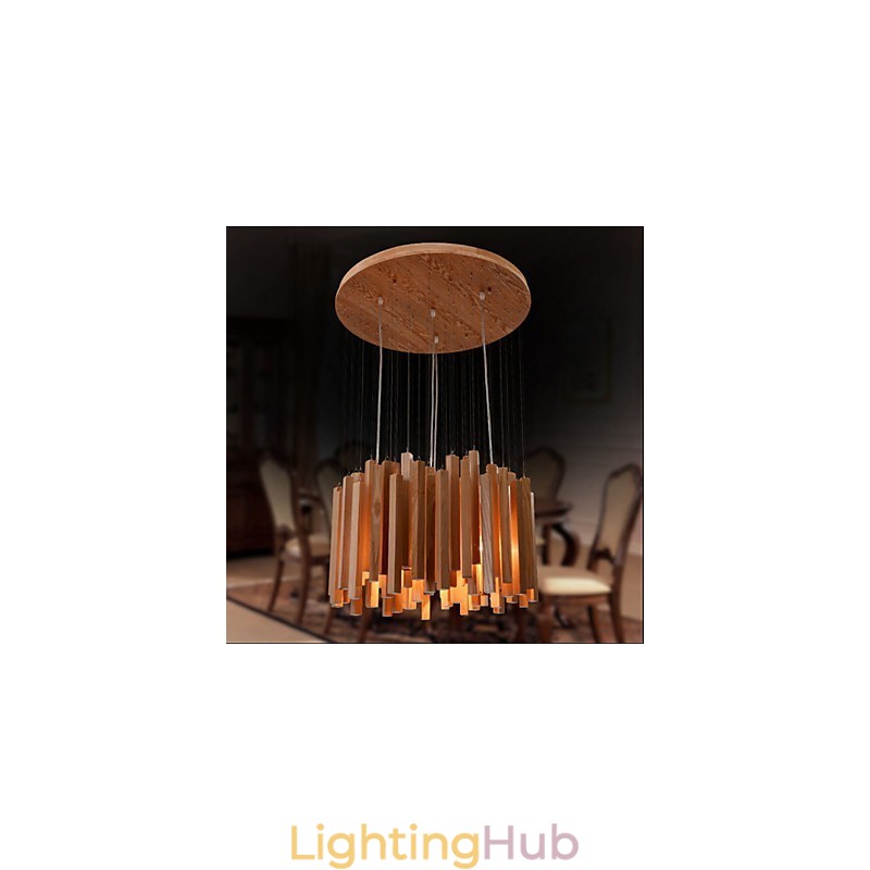 Hotel Engineering Wood Art Line Chandelier