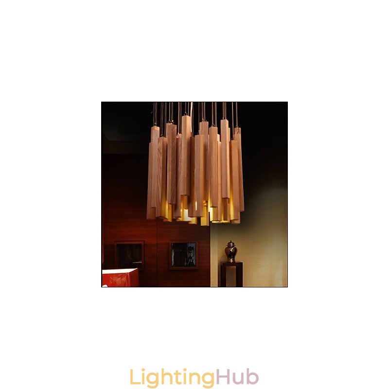 Hotel Engineering Wood Art Line Chandelier