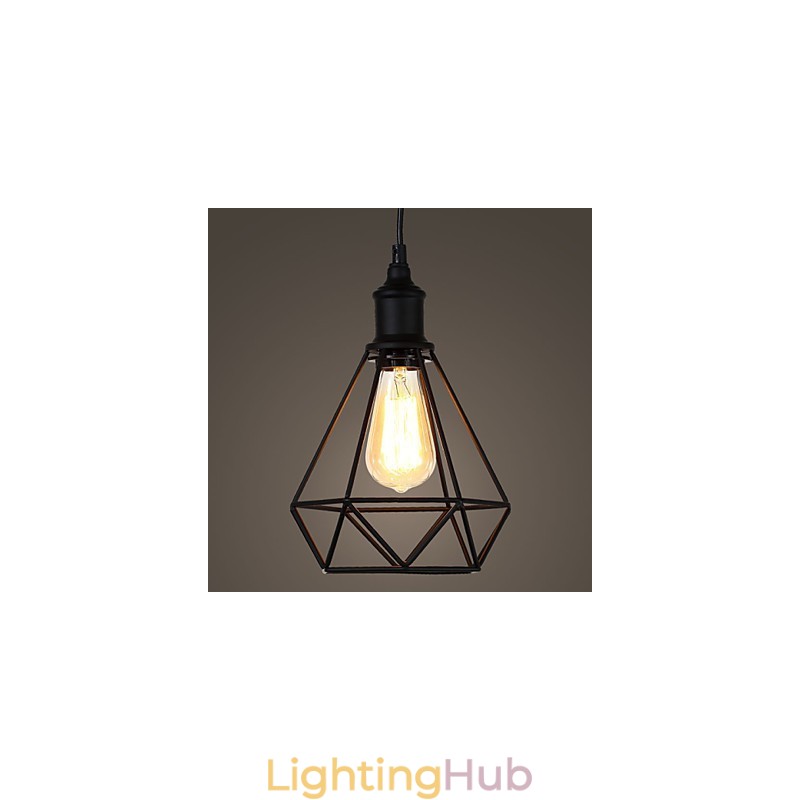 Amercian Small Steel Birdcage Pendant Vintage Retro DIY Drop Light Industrial Lighting Fixture for Home Decorate