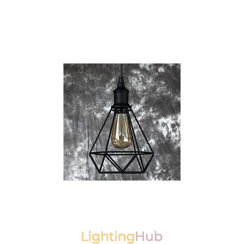 Amercian Small Steel Birdcage Pendant Vintage Retro DIY Drop Light Industrial Lighting Fixture for Home Decorate