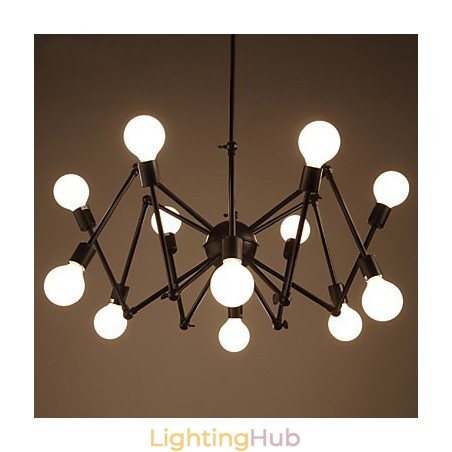 American Loft Black Lights Iron Spider Chandelier With 12 Heads American Loft Black Lights Iron Spider Chandelier With 12 Heads
