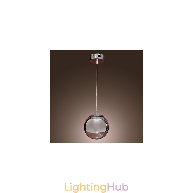 Modern Contemporary Globe Mini Style Chrome Metal Pendant Light