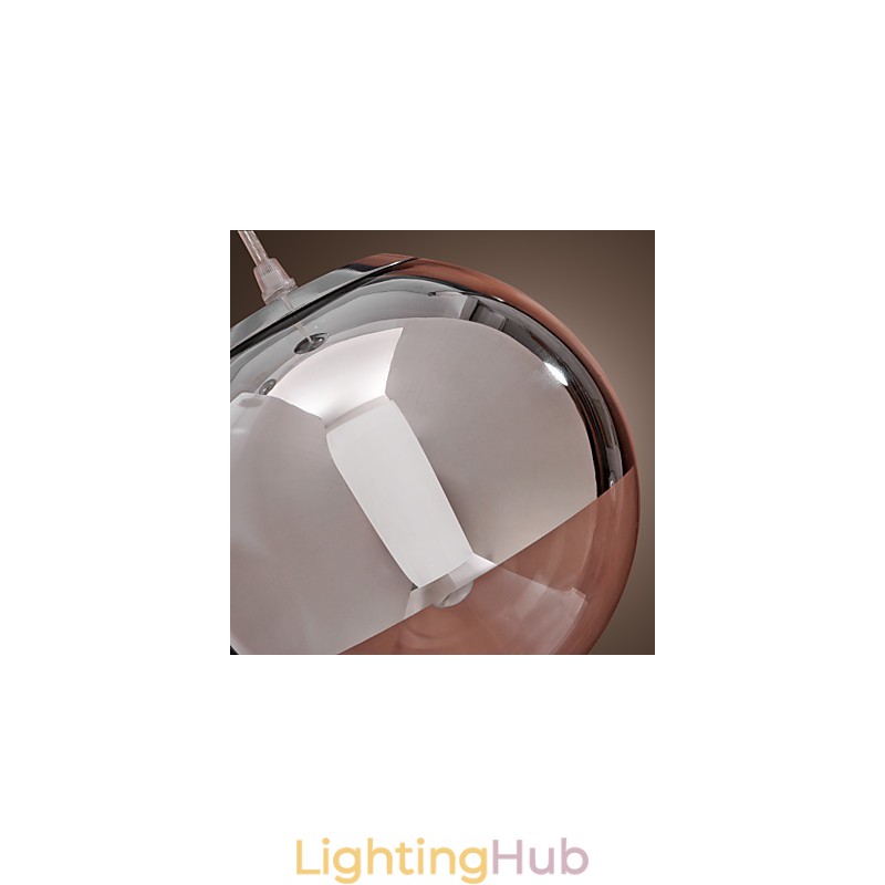 Modern Contemporary Globe Mini Style Chrome Metal Pendant Light
