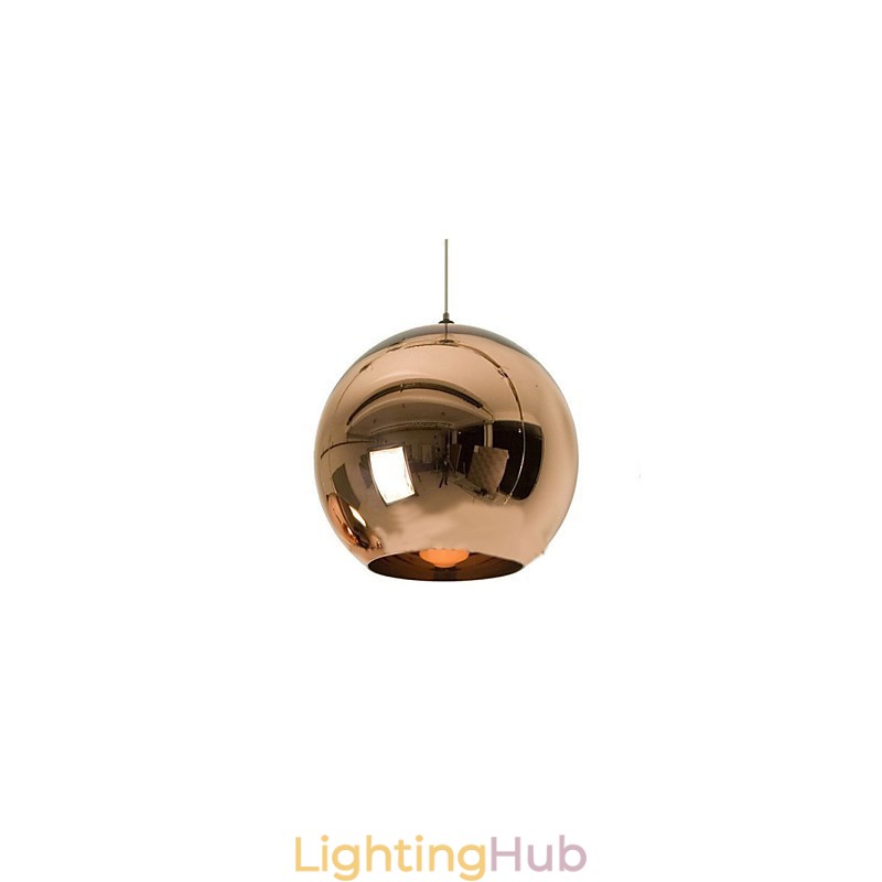 Creative Simple Glass Nordic Retro Electroplating Ball Pendant Lamp Light