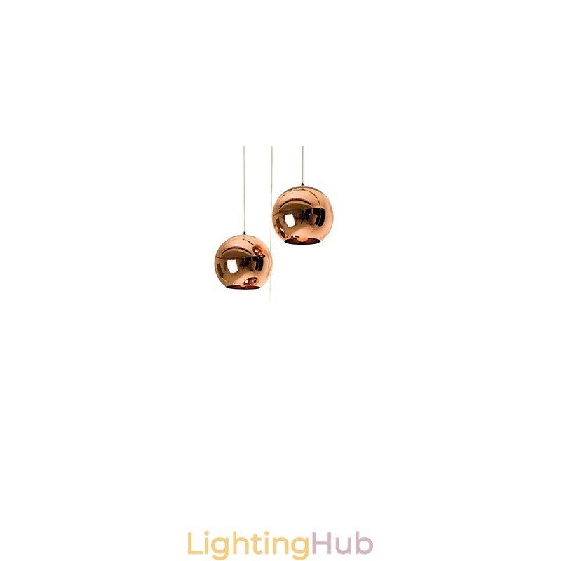 Creative Simple Glass Nordic Retro Electroplating Ball Pendant Lamp Light
