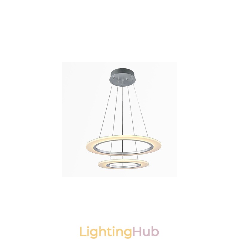 Modern Pendant Light Ceiling Hanging Chandelier Lamp Fixtures with 2 rings