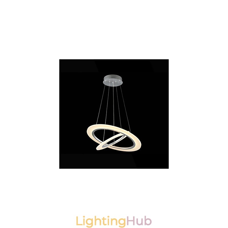 Modern Pendant Light Ceiling Hanging Chandelier Lamp Fixtures with 2 rings