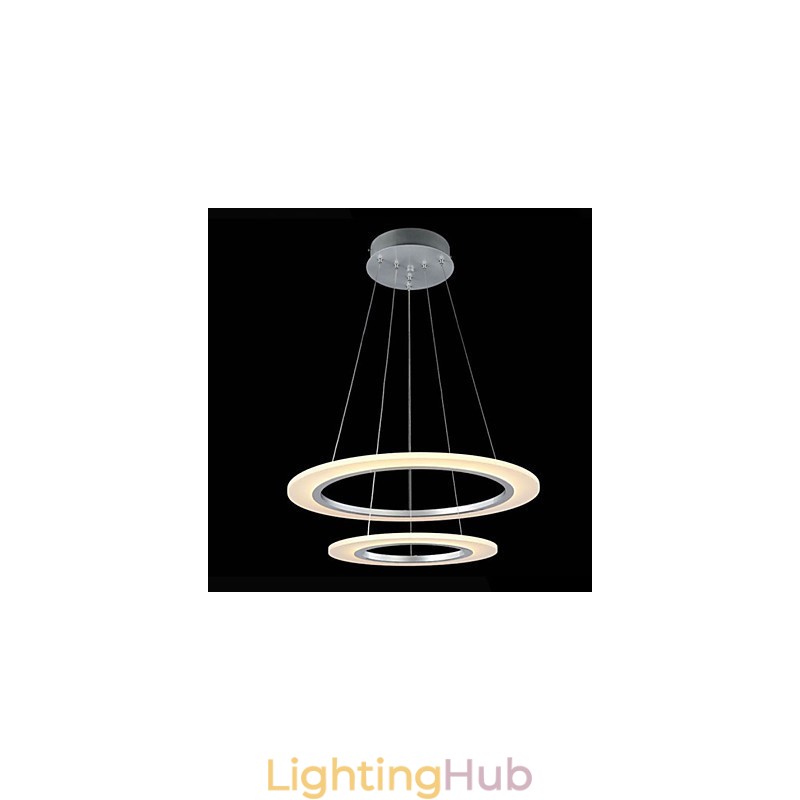 Modern Pendant Light Ceiling Hanging Chandelier Lamp Fixtures with 2 rings