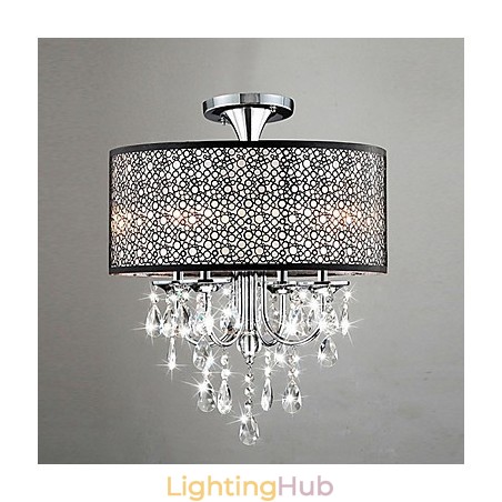 Modern Contemporary Drum Crystal Mini Style Chrome Chandelier Modern Contemporary Drum Crystal Mini Style Chrome Chandelier