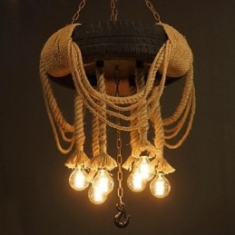 Vintage Painting Plastic Pendant Light