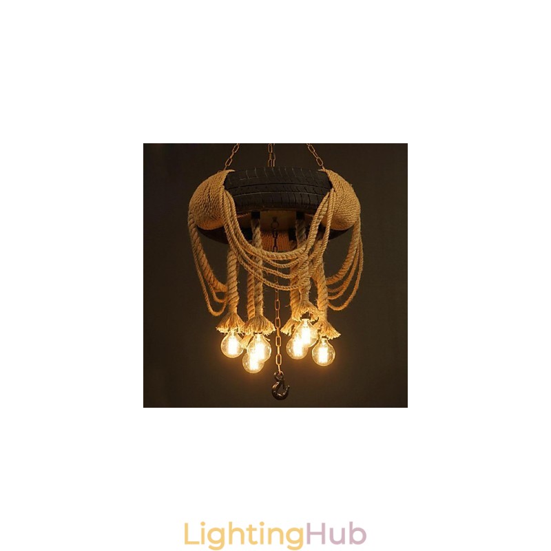 Vintage Painting Plastic Pendant Light
