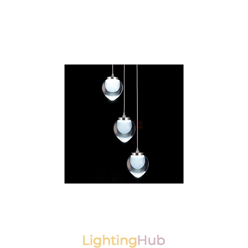 Modern Contemporary Chrome Metal Pendant Light