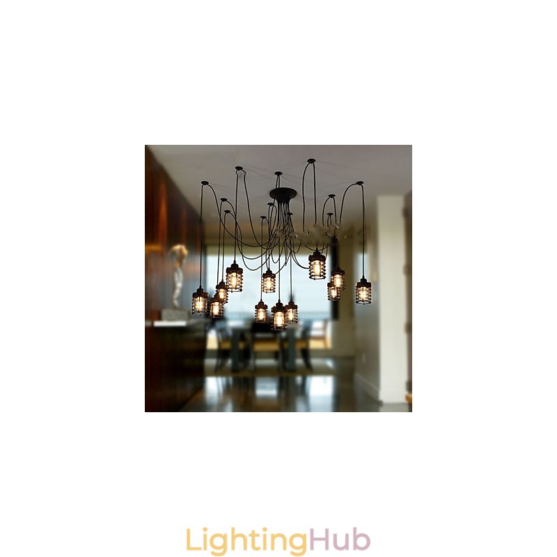 Vintage Edison Multiple Ajustable DIY Ceiling Lamp Light Pendant Lighting Chandelier Modern Chic Industrial Dining