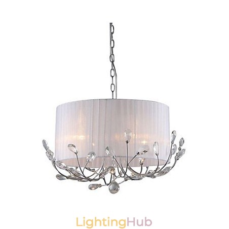 Modern Crystal Chandelier With Fabric Shade Modern Crystal Chandelier With Fabric Shade