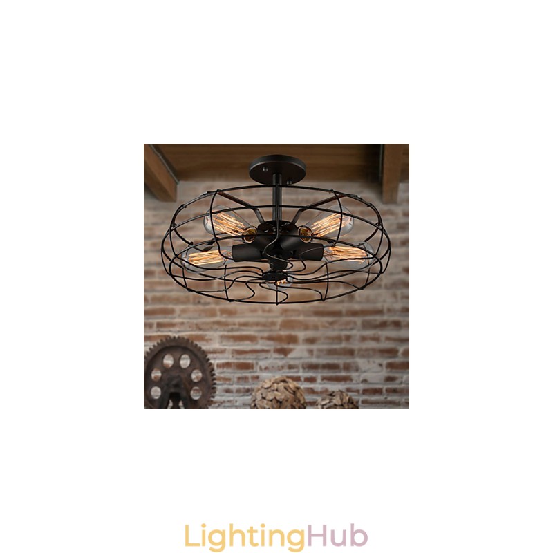 Loft Vintage Creative Lighting Lamps American Country Style Minimalist Iron Industrial Fan Chandelier