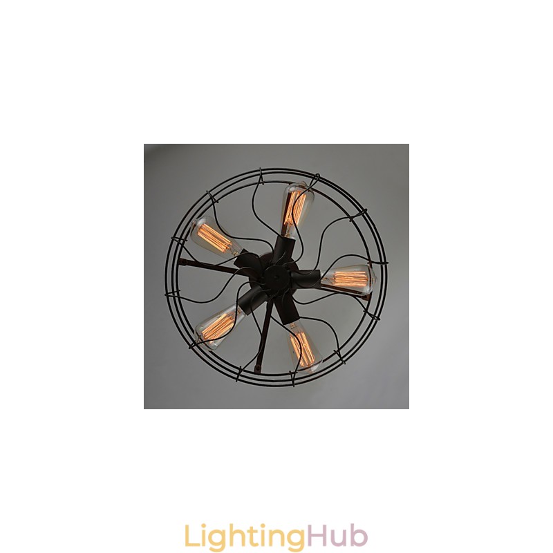Loft Vintage Creative Lighting Lamps American Country Style Minimalist Iron Industrial Fan Chandelier