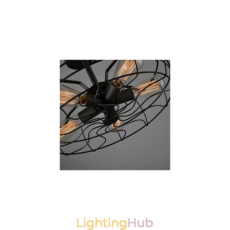 Loft Vintage Creative Lighting Lamps American Country Style Minimalist Iron Industrial Fan Chandelier