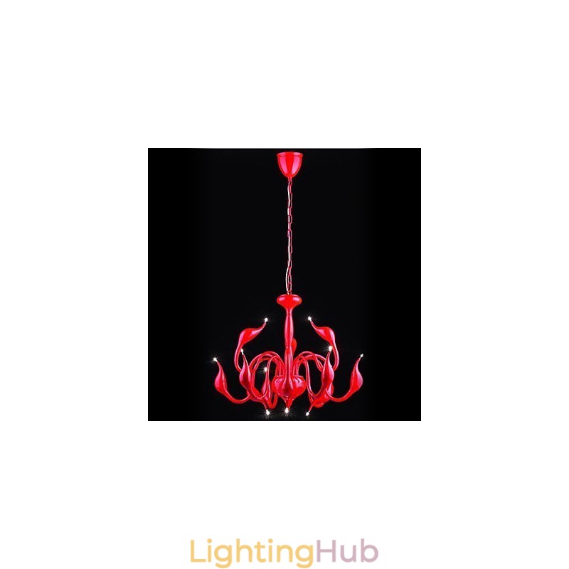 Modern Contemporary Candle Style Electroplated Metal Chandelier