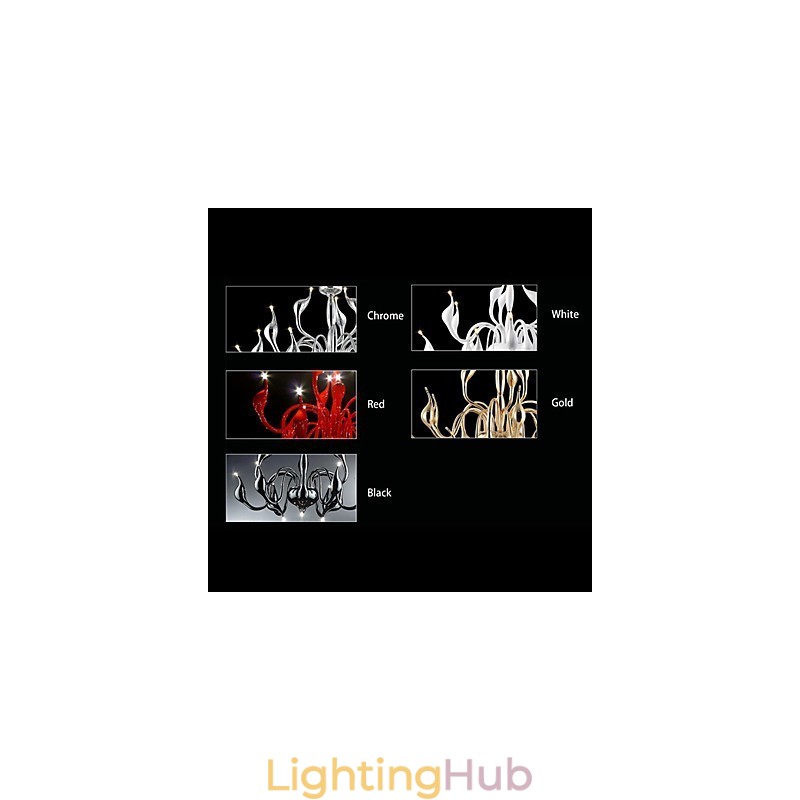 Modern Contemporary Candle Style Electroplated Metal Chandelier